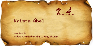 Krista Ábel névjegykártya