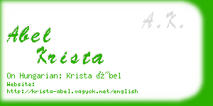 abel krista business card